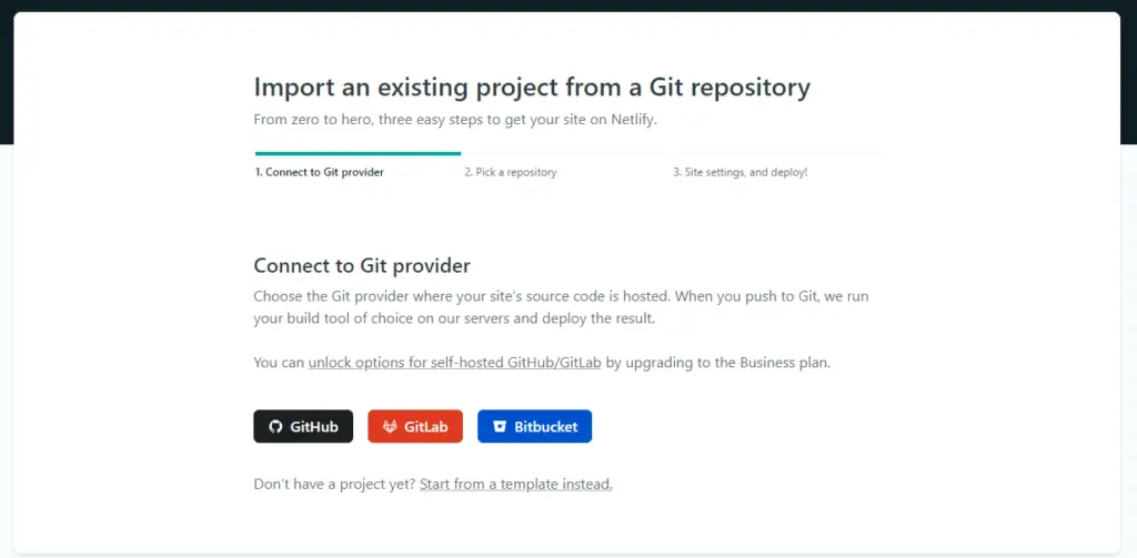 Connecting to Github from Netlify